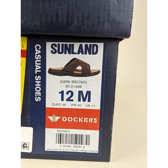 Dockers Sandals Mens 12 M Sunland Slides Brown Open Toe Memory Foam Shoes NEW - Picture 11 of 12